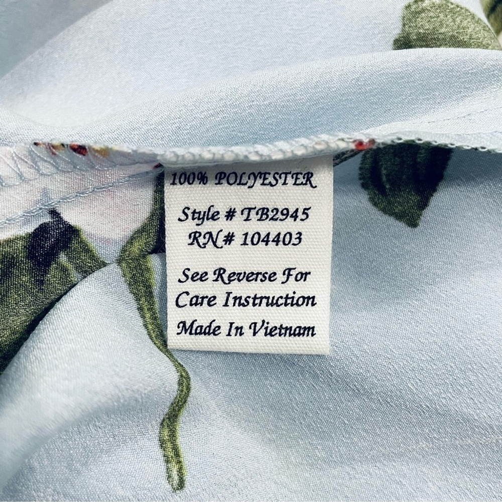MINE Baby Blue Floral Short Sleeve Button Down Dress - Picture 8 of 9